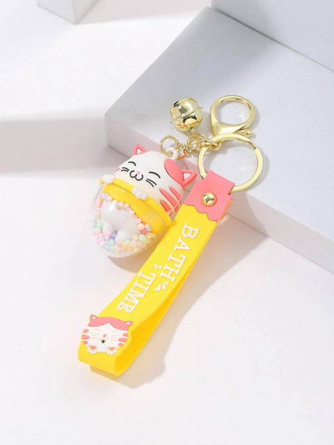 Cat Bath Time Keychain