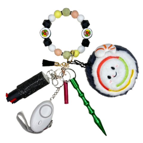Sushi Roll Beaded Self Defense Keychain