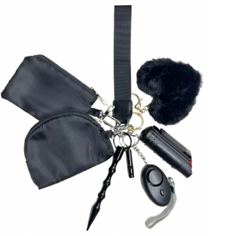 Midnight Dual Zip Wallet Self Defense Keychain
