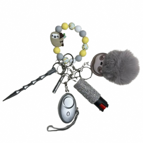 Sloth Beaded Self Defense Keychain