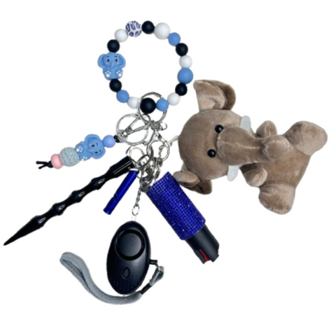 Elephant Beaded Self Defense Keychain