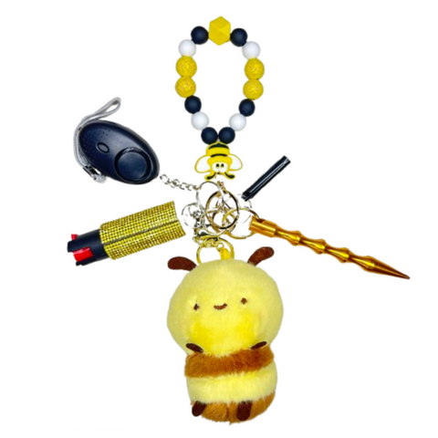 Bumble Bee Beaded Self Defense Keychain (updated version)