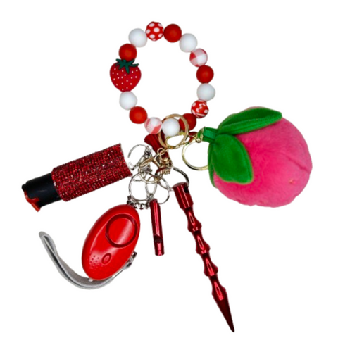 Strawberry Beaded Self Defense Keychain (Updated Version)