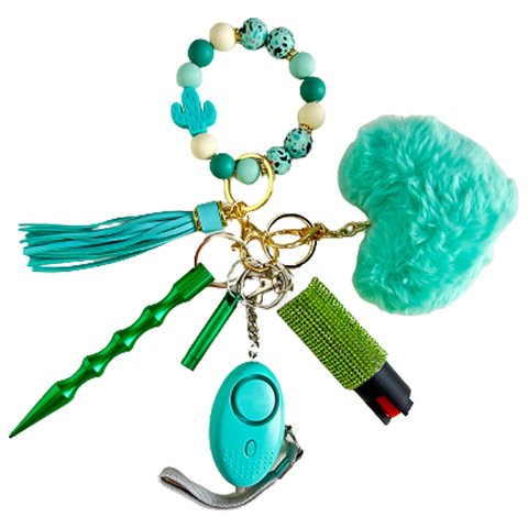 Cactus Beaded Self Defense Keychain