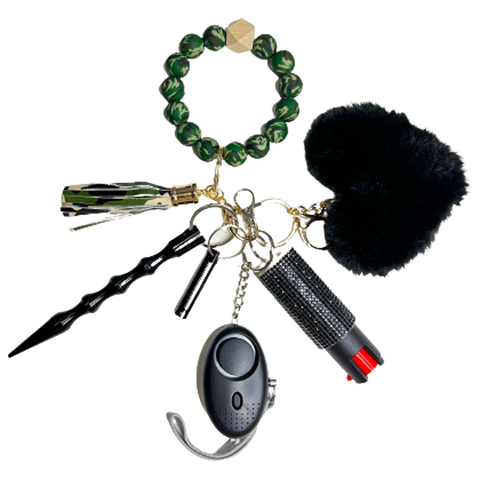 Camouflage Beaded Self Defense Keychain