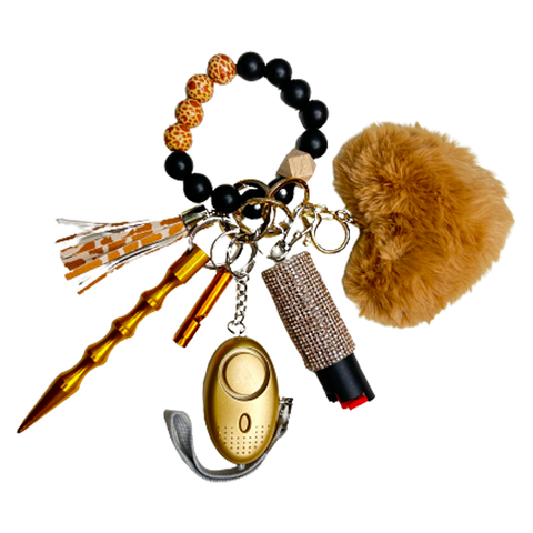 Giraffe Beaded Self Defense Keychain