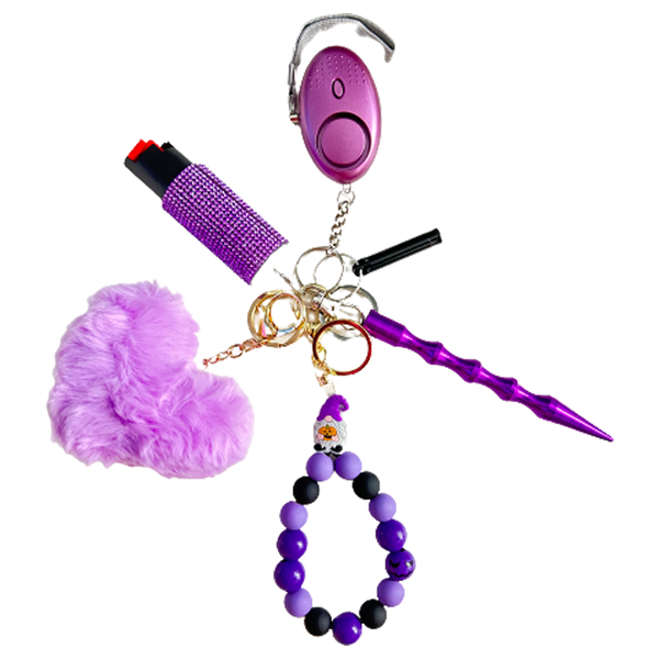Purple Gnome Beaded Self Defense Keychain Defense Queens
