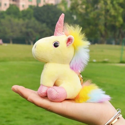 Yellow Unicorn Plush Keychain - Defense Queens