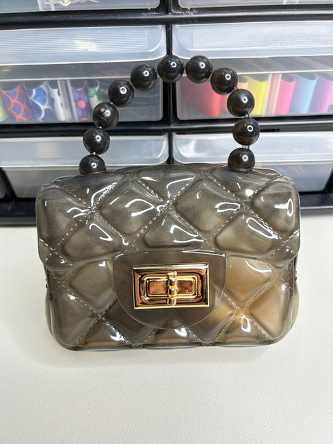 Black Mini Jelly Handbag (KEYCHAIN NOT INCLUDED)