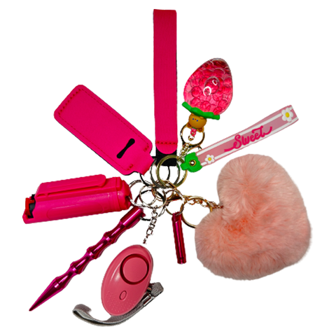 Strawberry Liquid Bear Charm Self Defense Keychain - Defense Queens
