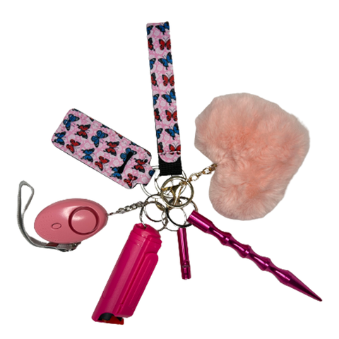 Pink Butterfly Self Defense Keychain - Defense Queens