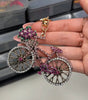 Flower Bicycle Bling Keychain