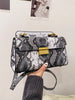 Snake Print Gold Hardware Purse