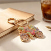 Frog on a Bicycle Bling Keychain