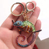 Colorful Chameleon Bling Keychain