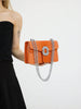 Orange Crocodile Textured Purse