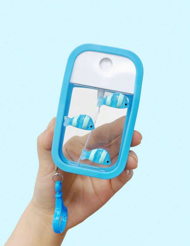 Blue Ocean Fish Portable Spray Bottle Keychain (Empty Bottle)