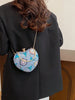 Blue Sequin Heart Crossbody Bag