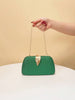 Green Gold Metal Leaf Evening Purse