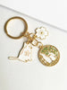 Cat and Flower Charm Keychain
