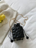 Black Drawstring Mini Square Bag (KEYCHAIN NOT INCLUDED)