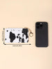Cow Pattern Card Holder Keychain