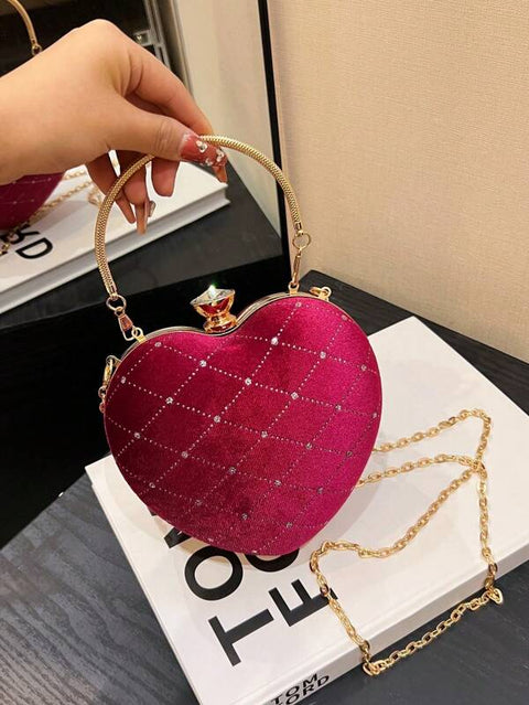 Glam Red Heart Handbag