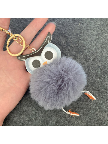 Owl Pom Pom Keychain