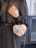 Heart Floral Mini Handbag (embroidered design will vary)