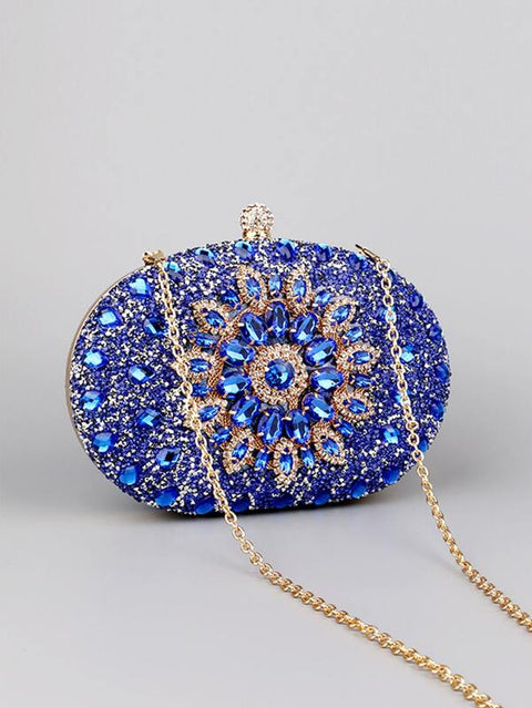 Glamorous Blue Oval Purse