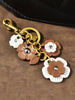 Brown & White Flower Bag Charm