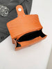 Orange Crocodile Textured Purse