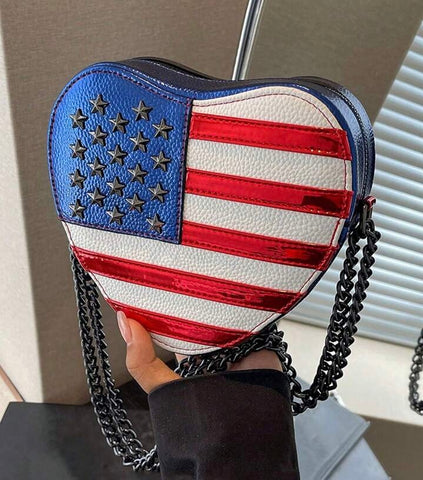 Heart American Flag Bag