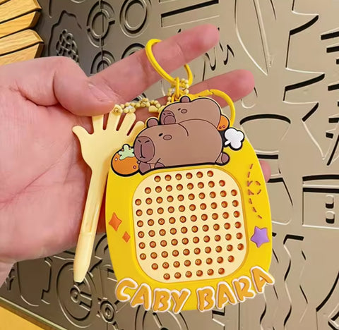 Capybara Metal Ball Drawing Board Keychain