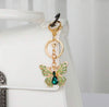 Green Butterfly Charm Keychain