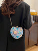 Blue Sequin Heart Crossbody Bag