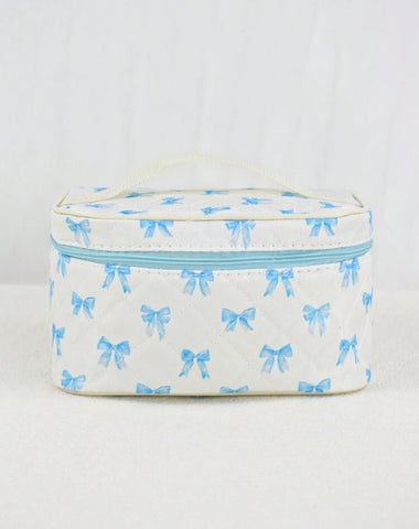 Blue Bow Makeup Bag