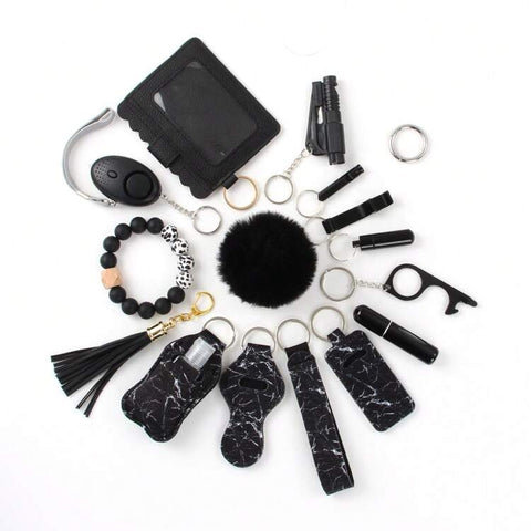 Midnight Marble Card Holder Set