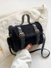 Black Furry Buckle Bag