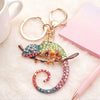Colorful Chameleon Bling Keychain