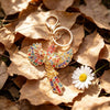 Vibrant Colorful Bird Bling Keychain