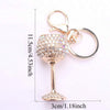 Champagne Wine Glass Bling Keychain