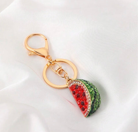 Watermelon Slice Bling Keychain