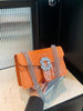 Orange Crocodile Textured Purse