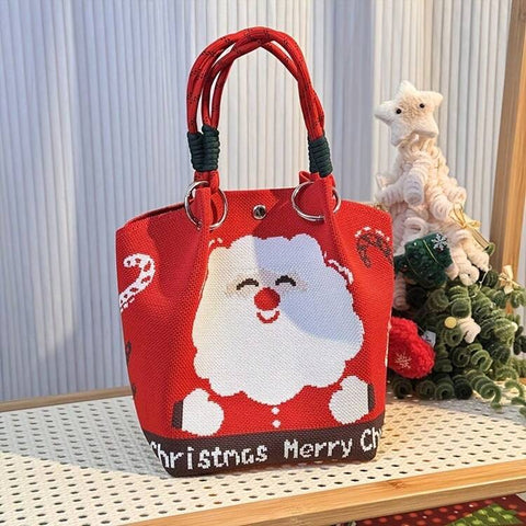 Red Santa Knitted Handbag