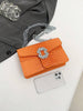 Orange Crocodile Textured Purse