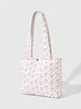 Pink Bow Quilted Tote Bag