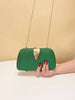 Green Gold Metal Leaf Evening Purse