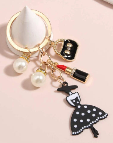 Preppy Women Makeup Keychain
