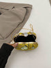Yellow Sequin Heart Crossbody Bag